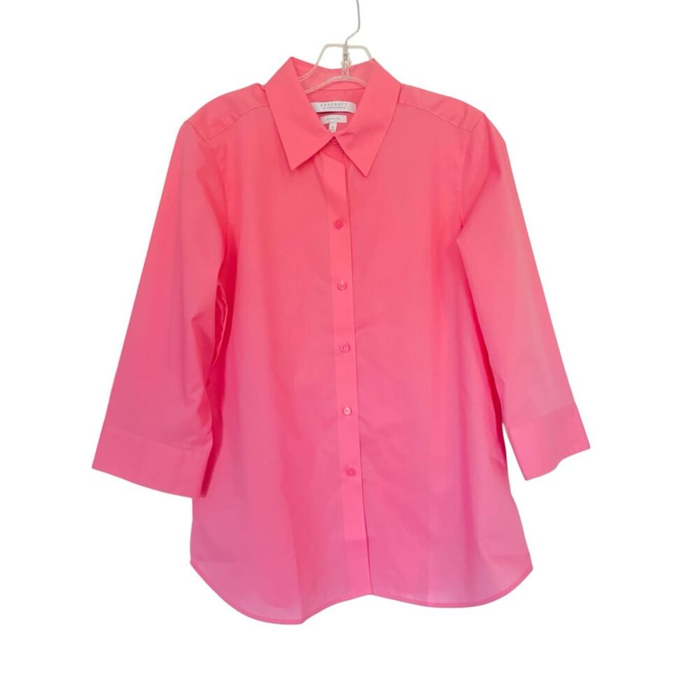 FOXCROFT For Appleseed’s Wrinkle  free 3/4 Sleeve Button Down Shirt Sz 12